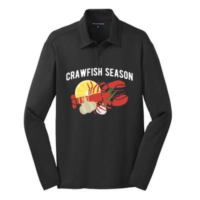 Crawfish Season Crustaceans Crayfish Gift Silk Touch Performance Long Sleeve Polo