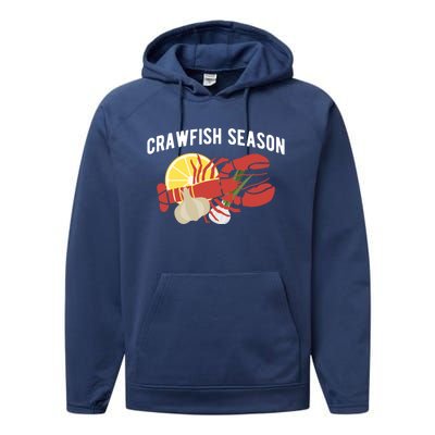 Crawfish Season Crustaceans Crayfish Gift Performance Fleece Hoodie