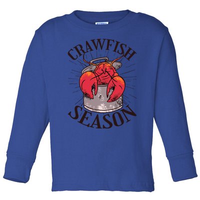 Crawfish Season Crawfish Boil Crew Cajun Lover Gift Toddler Long Sleeve Shirt