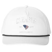 Clemson South Carolina Sc Vintage American Flag Snapback Five-Panel Rope Hat