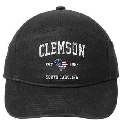 Clemson South Carolina Sc Vintage American Flag 7-Panel Snapback Hat