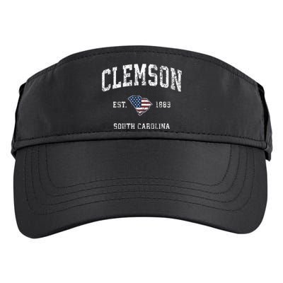 Clemson South Carolina Sc Vintage American Flag Adult Drive Performance Visor