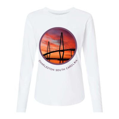 Charleston South Carolina Ravenel Bridge Womens Cotton Relaxed Long Sleeve T-Shirt