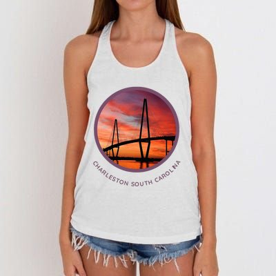 Charleston South Carolina Ravenel Bridge Women's Knotted Racerback Tank