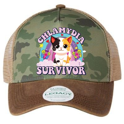 Chlamydia Survivor Cat Meme Funny Legacy Tie Dye Trucker Hat