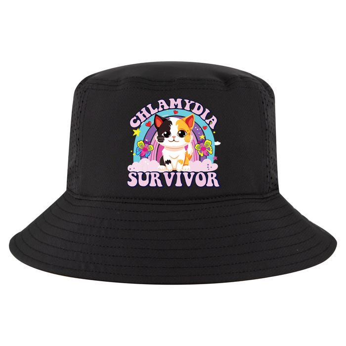 Chlamydia Survivor Cat Meme Funny Cool Comfort Performance Bucket Hat