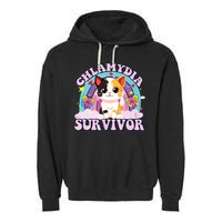 Chlamydia Survivor Cat Meme Funny Garment-Dyed Fleece Hoodie
