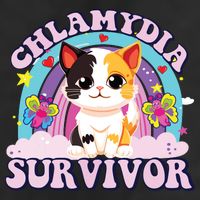 Chlamydia Survivor Cat Meme Funny Garment-Dyed Fleece Hoodie