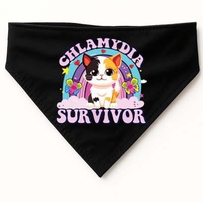 Chlamydia Survivor Cat Meme Funny USA-Made Doggie Bandana
