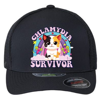 Chlamydia Survivor Cat Meme Funny Flexfit Unipanel Trucker Cap
