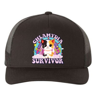 Chlamydia Survivor Cat Meme Funny Yupoong Adult 5-Panel Trucker Hat