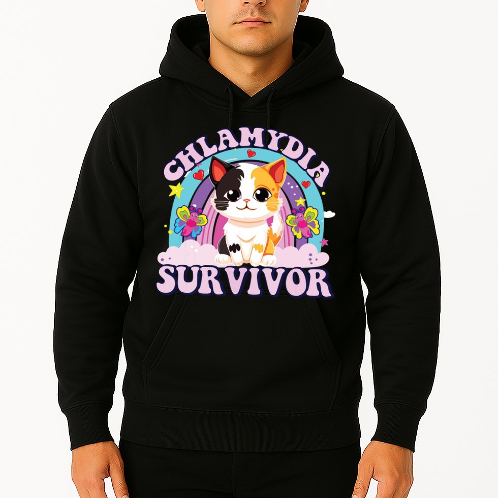Chlamydia Survivor Cat Meme Funny Hoodie