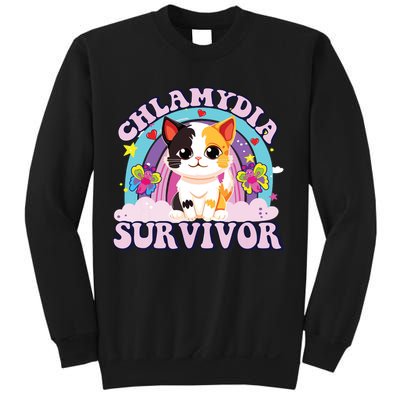 Chlamydia Survivor Cat Meme Funny Sweatshirt