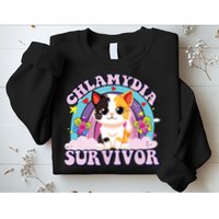 Chlamydia Survivor Cat Meme Funny Sweatshirt