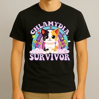 Chlamydia Survivor Cat Meme Funny T-Shirt