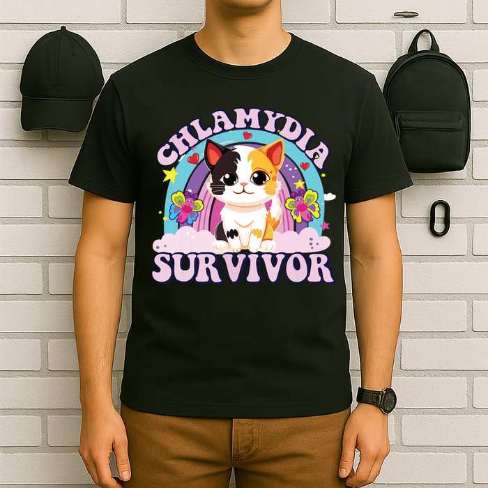 Chlamydia Survivor Cat Meme Funny T-Shirt