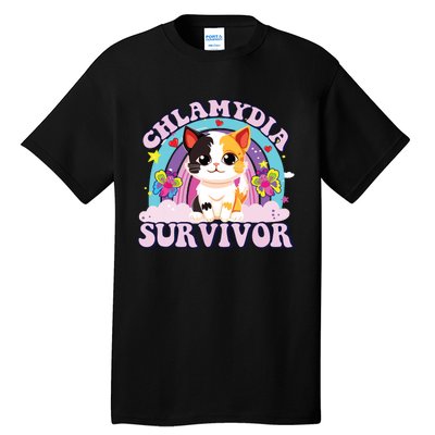 Chlamydia Survivor Cat Meme Funny Tall T-Shirt