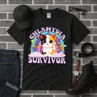 Chlamydia Survivor Cat Meme Funny Tall T-Shirt