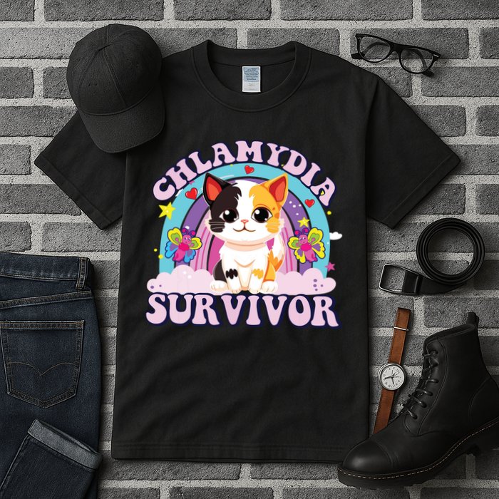 Chlamydia Survivor Cat Meme Funny Tall T-Shirt