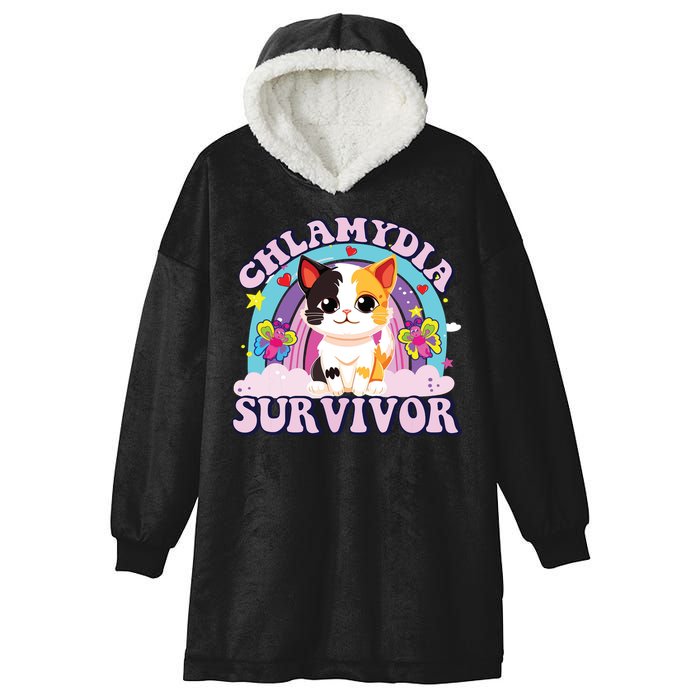 Chlamydia Survivor Cat Meme Funny Hooded Wearable Blanket