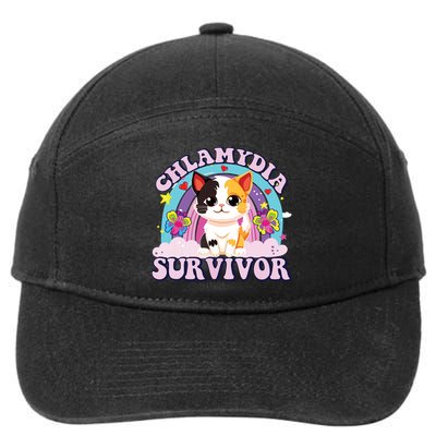 Chlamydia Survivor Cat Meme Funny 7-Panel Snapback Hat
