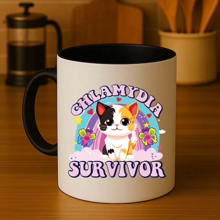 Chlamydia Survivor Cat Meme Funny Mug