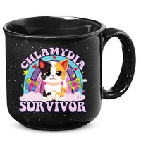 Chlamydia Survivor Cat Meme Funny 15oz Campfire Ceramic Mug