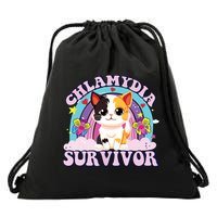 Chlamydia Survivor Cat Meme Funny Drawstring Bag