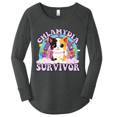 Chlamydia Survivor Cat Meme Funny Women's Perfect Tri Tunic Long Sleeve Shirt