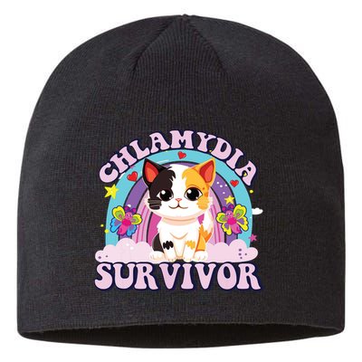 Chlamydia Survivor Cat Meme Funny Sustainable Beanie