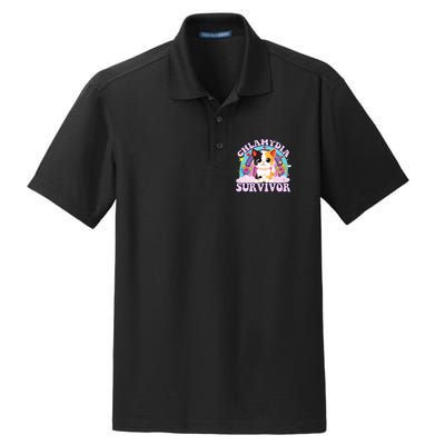 Chlamydia Survivor Cat Meme Funny Dry Zone Grid Polo