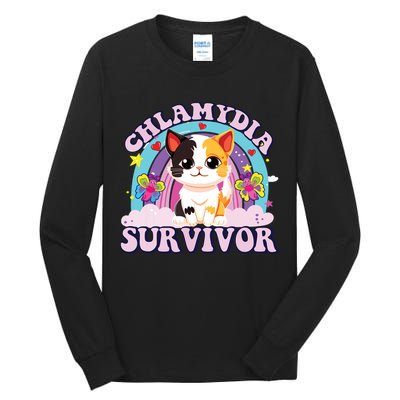 Chlamydia Survivor Cat Meme Funny Tall Long Sleeve T-Shirt