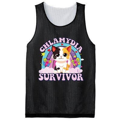 Chlamydia Survivor Cat Meme Funny Mesh Reversible Basketball Jersey Tank