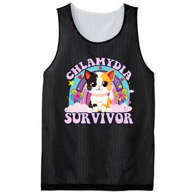 Chlamydia Survivor Cat Meme Funny Mesh Reversible Basketball Jersey Tank