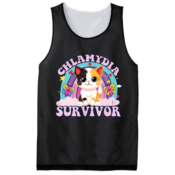 Chlamydia Survivor Cat Meme Funny Mesh Reversible Basketball Jersey Tank