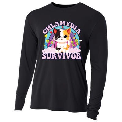 Chlamydia Survivor Cat Meme Funny Cooling Performance Long Sleeve Crew