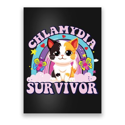 Chlamydia Survivor Cat Meme Funny Poster