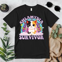 Chlamydia Survivor Cat Meme Funny Premium T-Shirt