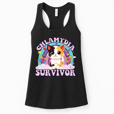 Chlamydia Survivor Cat Meme Funny Womens Tank Top