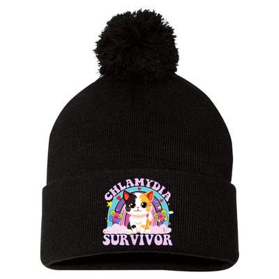Chlamydia Survivor Cat Meme Funny Pom Pom 12in Knit Beanie