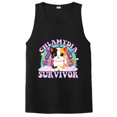 Chlamydia Survivor Cat Meme Funny PosiCharge Competitor Tank