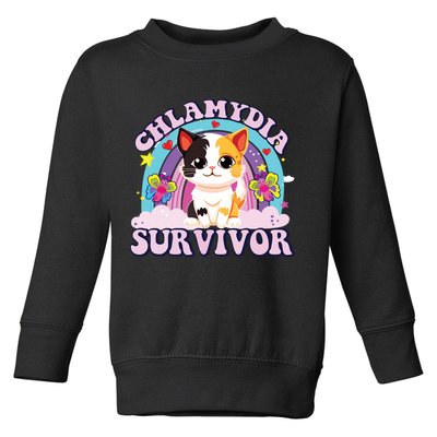 Chlamydia Survivor Cat Meme Funny Toddler Sweatshirt