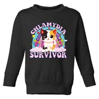 Chlamydia Survivor Cat Meme Funny Toddler Sweatshirt