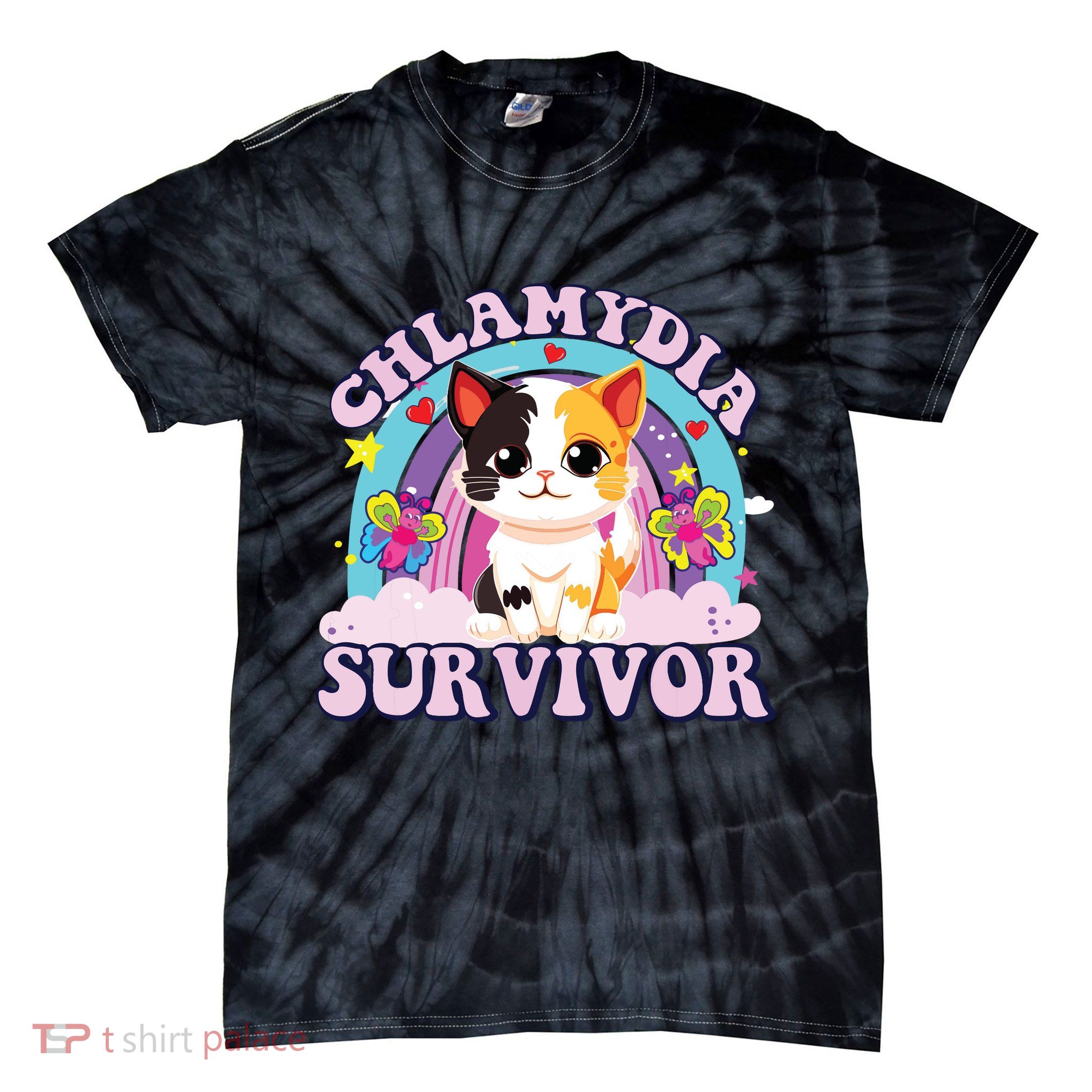 Chlamydia Survivor Cat Meme Funny Tie-Dye T-Shirt