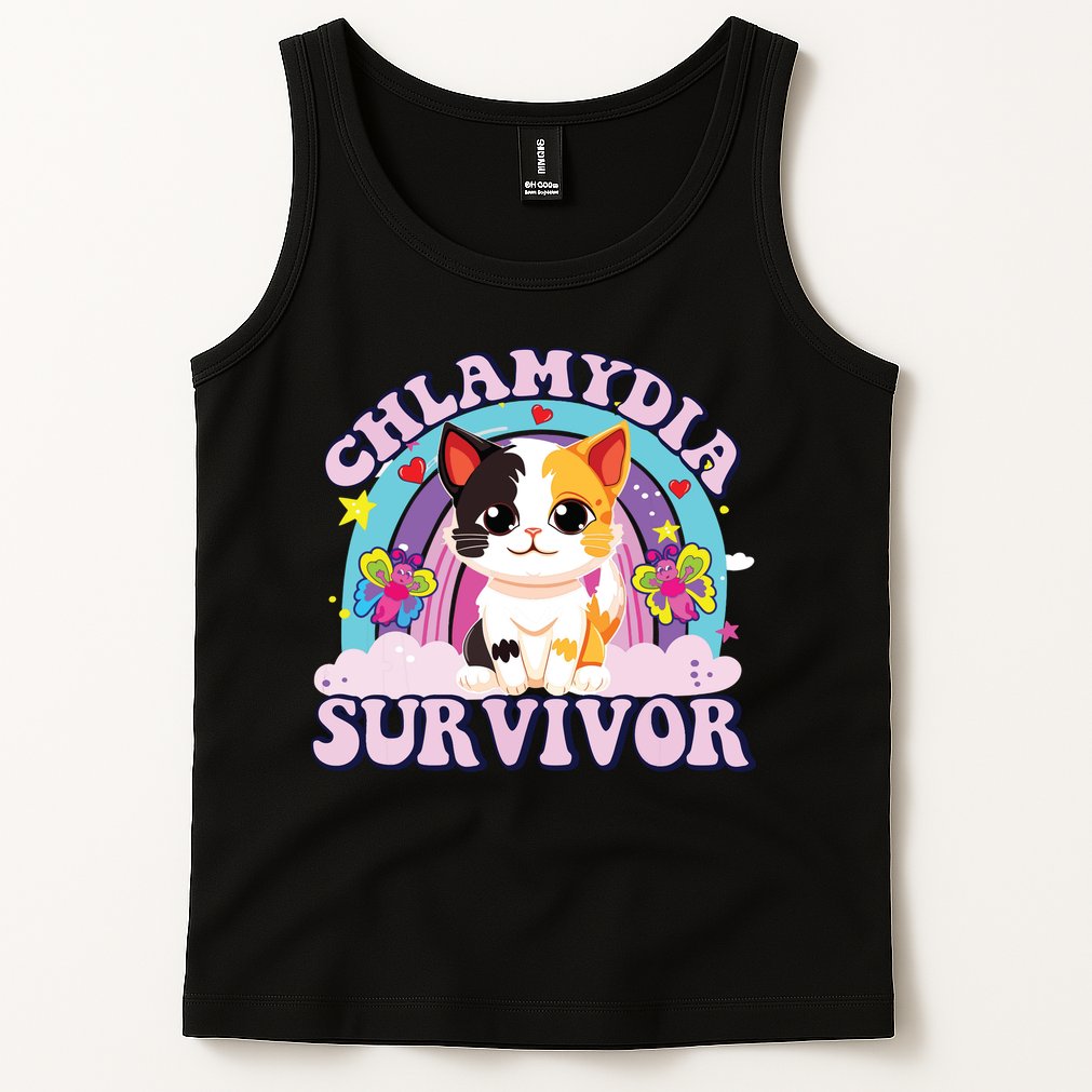 Chlamydia Survivor Cat Meme Funny Tank Top