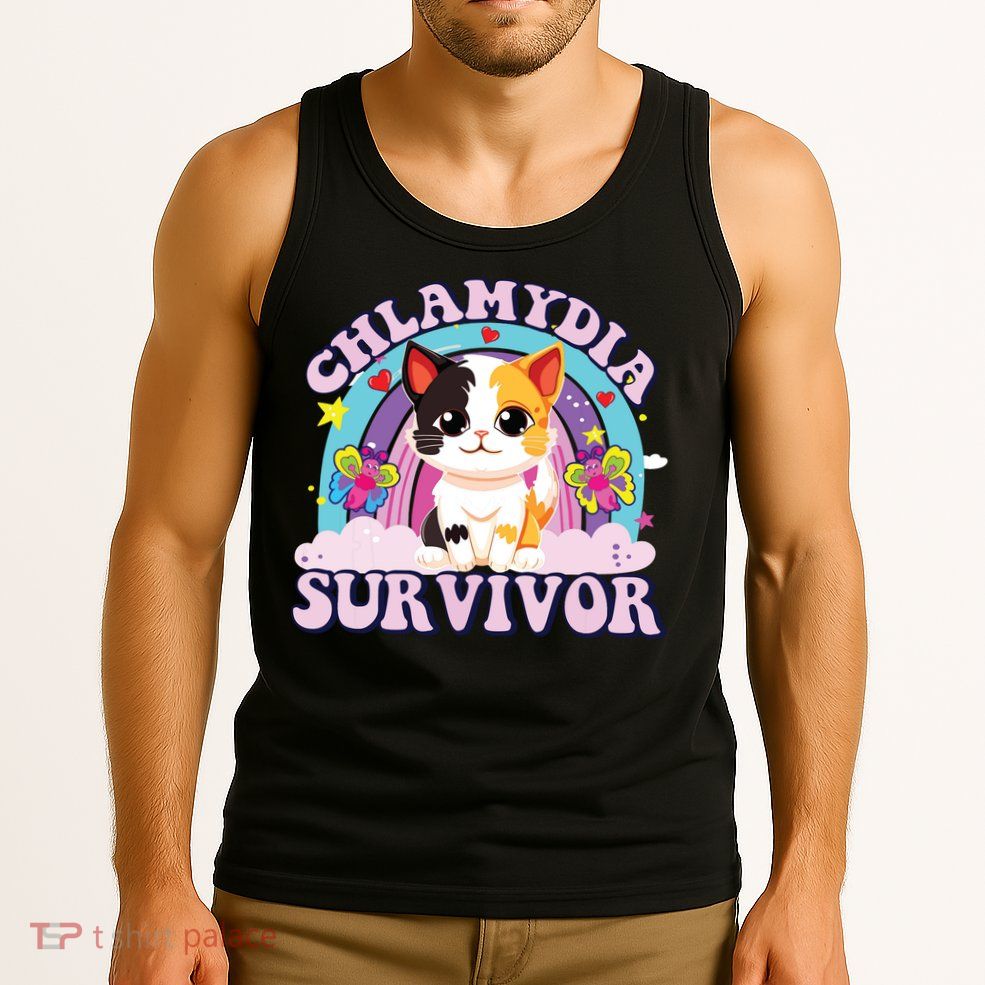 Chlamydia Survivor Cat Meme Funny Tank Top