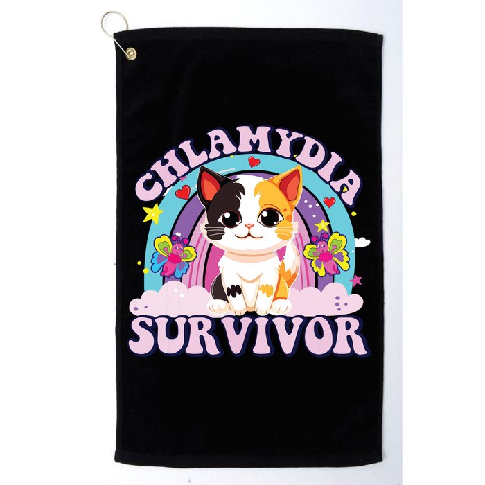 Chlamydia Survivor Cat Meme Funny Golf Towel