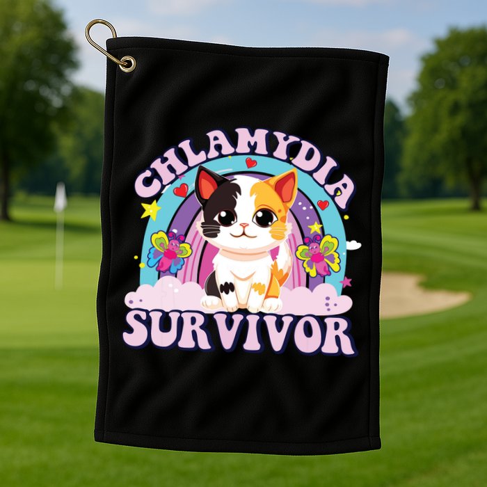 Chlamydia Survivor Cat Meme Funny Golf Towel