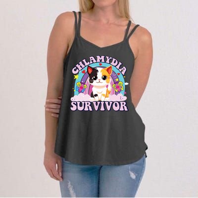 Chlamydia Survivor Cat Meme Funny Women's Strappy Tank