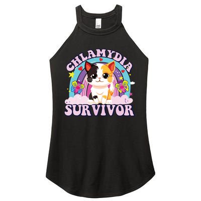 Chlamydia Survivor Cat Meme Funny Women's Perfect Tri Rocker Tank